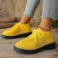 thumbnail image 5 of Women's Lace Up Knit Mary Jane Shoes Breathable Slip On Dress Shoes Chunky Heel Non Slip Walking Shoes Green Size 6.5, 5 of 7