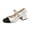 Silver, variant on Women's Patent Leather Mary Jane Pumps Chunky Low Heel Dress Shoes with Pearl Chain Adjustable Strap Closed Toe Mary Jane Shoes for Wedding Office Daily Wear