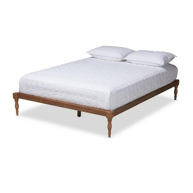 Baxton Studio Iseline Lit Plateforme Contemporain en Bois Noyer Brun
