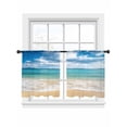 thumbnail image 2 of Sheer Curtains 54 Inches Long, Ocean Beach Light Filtering Window Curtains for Living Room, Blue Sky Waves Sand Horizon Shore Summer Rod Pocket Voile Sheer Curtain Drapes, 52"W x 54"L, 2 Panels, 2 of 8
