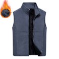 thumbnail image 2 of AnuYalue Mens Fleece Vest Big and Tall Windproof Full Zip Vests Winter Trendy Stand Collar Zipper Pockets Sleeveless Jackets, 2 of 7
