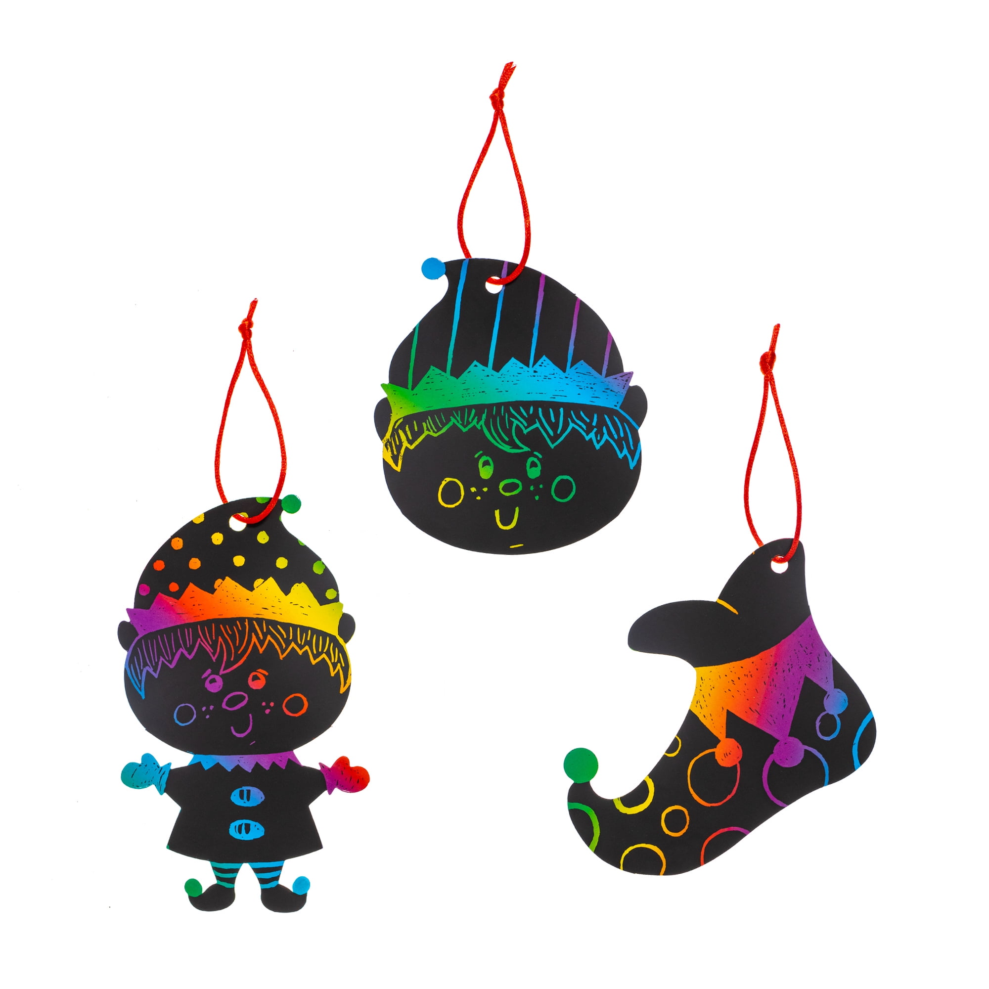 Craft County Scratch Magic Holiday Ornament Kits Rainbow Color