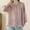 Pink, variant on Women's Tops Summer Cotton Linen 3/4 Sleeves Button Down Tunic Tops Loose Lightweight Swing Blouse