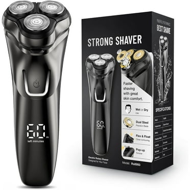 Vislone Electric Razor for Men, Rechargeable Electric Shaver for Men, Wet Dry Shaver with Pop-Up Trimmer, IPX7 Waterproof, Black