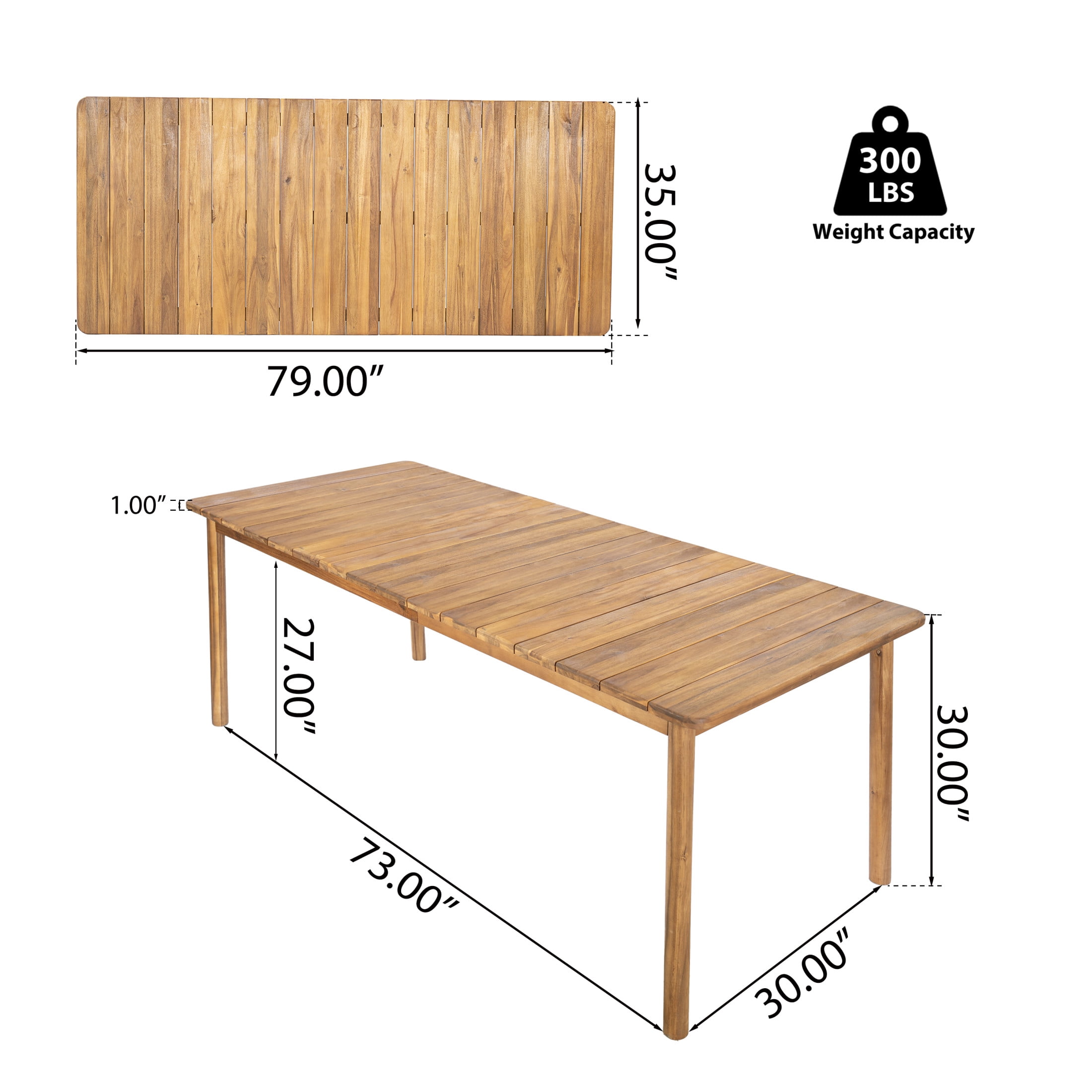 Christopher Knight Home Outdoor Dining Set, 8 Seats, Patio Chairs with 79" Table, Teak+Beige