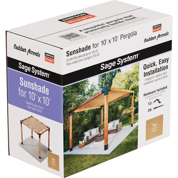 Outdoor Accents Sage Shade 10x10 Tan SAGE-SHADE10X10T