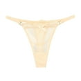 thumbnail image 1 of Aayomet Culotte Femme Taille Basse Ultra Fine Transparente en Maille (Beige, m), 1 of 5
