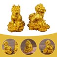 thumbnail image 3 of Greenadscape Resin Animal Figurines Golden Kylin Figurine For Desktop Decoration 2Pcs 2.3X1.9X1.5In, 3 of 6