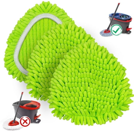 NEWE Spin Mop Heads Replacements 3 Pack Compatible with RinseClean 2 Tank System