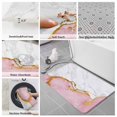thumbnail image 6 of Pink Gold Marble Bath Mat 3 Piece Bathroom Rug Set, Modern Abstract Marble Crack Texture Non Slip Bath Rug Contour Mat and Toilet Lid Cover, Absorbent Shower Mats Soft Bath Rugs and Mats Sets, 6 of 8