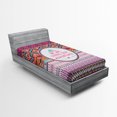 thumbnail image 1 of Ambesonne Ethnic Fitted Sheet, Striped Geometric, Twin XL Size, Multicolor, 1 of 2