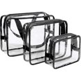 thumbnail image 1 of toiletry bag toiletry bag transparent toiletry bag airplane travel kit, hand luggage travel set, cosmetic bag3 pcs, 1 of 5
