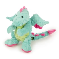 goDog Dragon with Chew Guard Technology Plush Squeaker Dog Toy for Tough Play, Blue Large