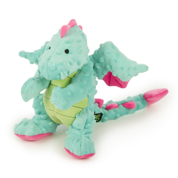 goDog Dragons Plush Dog Toys with Squeakers, Large, Seafoam Walmart