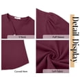 thumbnail image 5 of Fantaslook V Neck Henley Blouses for Women Dressy Casual Tops Summer Short Sleeve Shirts Fashion Clothes, 5 of 8