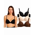 thumbnail image 1 of Paquete de 3 Brasieres Doble Push Up, Aumenta hasta dos tallas incluye 6 Colores Diferentes, 1 of 4