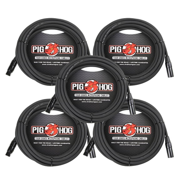 Cable de micrófono Pig Hog PHM25 de alto rendimiento, 8 mm, XLR, 25 pies