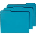 Staples Colored File Folders w/ Reinforced Tabs Letter 3 Tab Blue 100