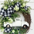 thumbnail image 3 of CSCHome Christmas Artificial Vintage Farmhouse Truck Holiday Decoration Wreath with Maple Leaves and Bowknot Hanging Decoration, 3 of 5