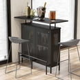 thumbnail image 4 of Mueble de Bar Costway Armario de Metal Negro 4 Niveles con 2 Estantes para Vino y 6 Soportes para Copas, 4 of 9