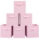 thumbnail image 1 of Bolsas de almacenamiento de tela estéreo, 6 unidades, plegables con asas, color rosa, 1 of 9