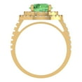 thumbnail image 4 of Halo Engagement Ring for Women - 2.6ct Simulated Green Diamond in 14K Yellow Gold Promise Ring, 4 of 6
