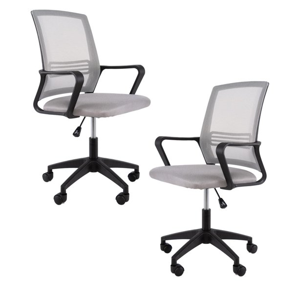 Set 2 Sillas De Escritorio Ergonomica Para Oficina Giratoria gris