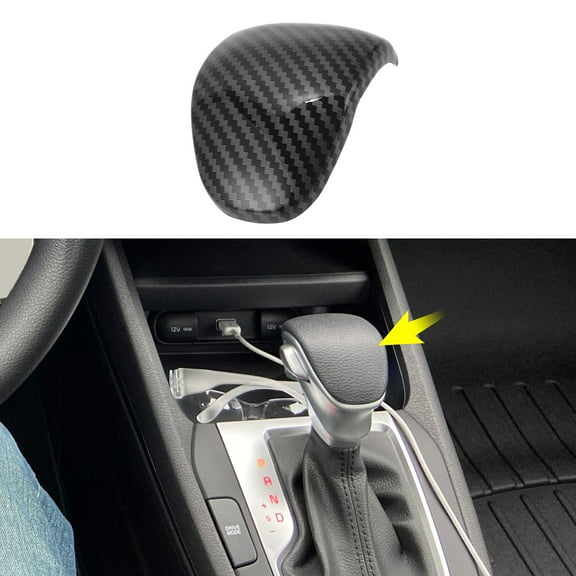 Unique Bargains ABS Gear Shift Knob Button Cover for Kia Forte Ceed 2019-2024 for Kia Seltos Telluride 2021-2024 Carbon Fiber Black