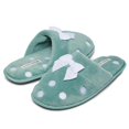 thumbnail image 2 of Zapatillas Laura Ashley de felpa suave bordadas con puntos para mujer, color salvia, tamaño grande, 2 of 5