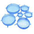 thumbnail image 1 of Conjunto de 6 Tapas de Silicona Flexibles para Almacenar Alimentos en Tonos Vibrantes 2 piezas, 1 of 9