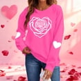 thumbnail image 2 of Dgankt Sweatshirt for Women Plus Size Women Valentine Shirts Love Heart Graphic Long Sleeve Tshirt Casual Valentines Day Gift Round Neck Tops XS-XL, 2 of 8