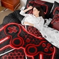 thumbnail image 4 of Castle Fairy Red Video Game Twin Bedding Sets,Hexagon Gamepads Bedding Comforter Set, 4 of 8
