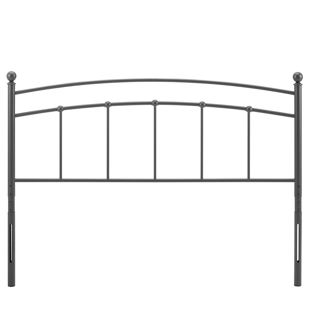 Modway Abigail Modern Farmhouse King Metal Spindle Headboard in Gray
