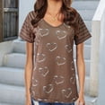 thumbnail image 3 of Askfv Women Love Print Tops Blouses Casual T-Shirt Short Sleeve Tee Tops, 3 of 5