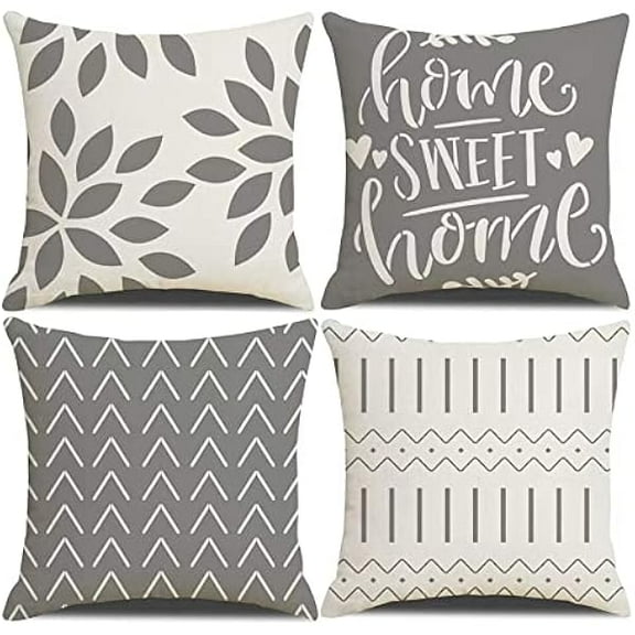 1997 Throw Pillow Covers 22x22Inch, Pillow Covers 22x22,Squar Pillow Covers Set of 4 Boho Modern Farmhouse Neutral Decorative Pillowcases Linen Cushion Case for Couch, Bed, Home Decor