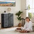 thumbnail image 2 of JOINSUN 8 Drawer Dresser, Fabric Storage Tower with Sturdy Steel Frame Wood Top for Bedroom, Gray, 2 of 8