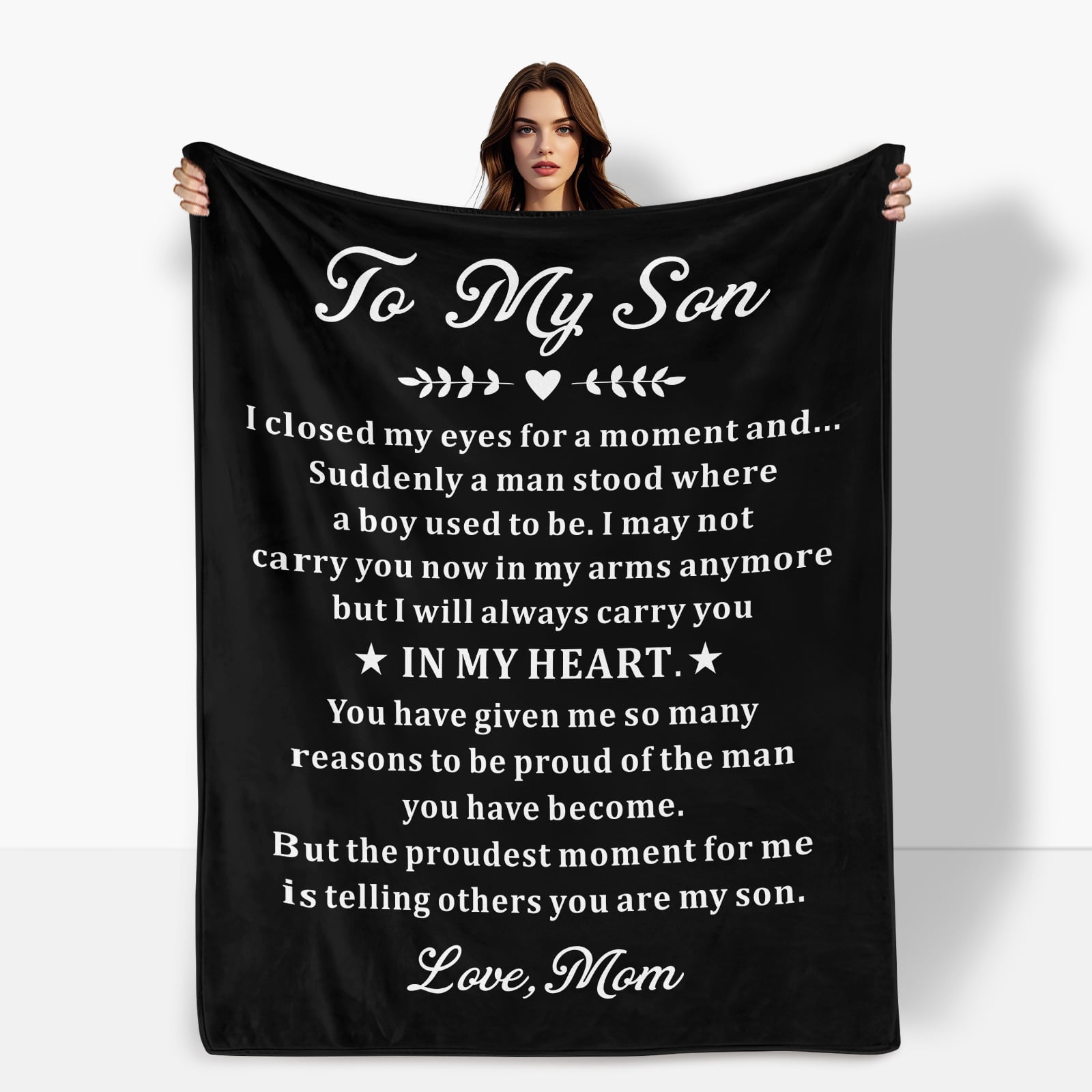 Black Encouragement For Son High Hopes Theme Fleece Blanket Sofa Bed Travel Camping Polyester Throw Shipped From USA Soft Warm Comfortable Flannel Blanket Ideal For Family Friends Gift
