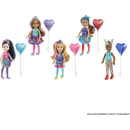 Barbie Chelsea Color Reveal Small Doll with Confetti Print & Accessories, 6 Surprises, Color Change