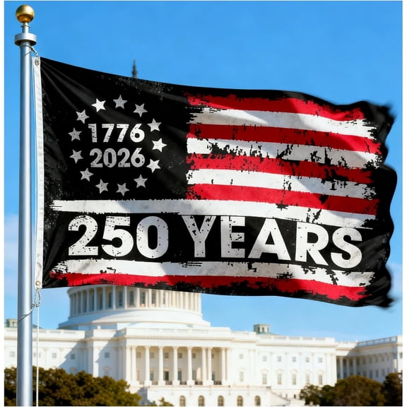 250th Anniversary Flag 3 x 5 Ft Eagle Outdoor Flag with Durable Canvas Header and Brass Grommets Decor for Outdoor Front Door Porch Wall (250 Years)