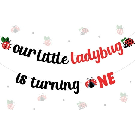 Ladybug First Birthday Decorations Banner Our Ladybug is Turning One Birthday Decorations Ladybug Birthday Banner Ladybird Hanging Decor Ladybug Theme Party Decorations Insect 1st Birthday Decor