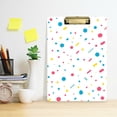 thumbnail image 2 of FORMRS Acrylic Clipboard with Low Profile Clip Standard A4 Letter Size, 12.5" x 9", White Retro Pattern, 2 of 8