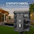 thumbnail image 6 of DEWENWILS Outdoor Power Stake Timer with Photocell Sensor, 6FT Extension Cord & 6 Grounded Outlets, Waterproof Outdoor Timer, Photocell Stake Timer for for Lights, Yard, Garden, UL Listed, 6 of 9