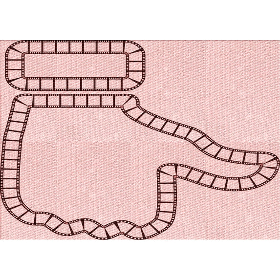 Ahgly Company Indoor Rectangle Patterned Pink Bubble Gum Pink Area Rugs, 5' x 7'