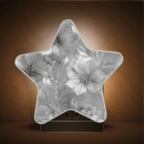 Star Night Light Auto On/Off Plug-in Wall Light with Light Sensor Warm White LED for Home Party Silver Metal Flower Pattern