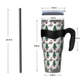 thumbnail image 4 of 40oz Tumbler,White Christmas Santa and Tree Pattern Insulated Tumblers with Removable Handle,Stainless Steel Double Vacuum Coffee Tumbler Cup with Straw for Home,Office,Travel,Party, 4 of 5