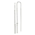 thumbnail image 3 of 925 Sterling Silver Polished CZ Bar Threader Earrings, 3 of 4