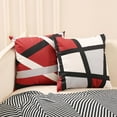 thumbnail image 2 of Red Throw Pillow Covers Set of 4 20x20 Inch Black and Grey Abstract Stripes Decorative Pillowcases with Modern Geometric Patterns for Sofa Couch Bed Living Room Elevate Your Interior Design, 2 of 6