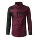 thumbnail image 1 of Camisa y blusa de manga larga con cuello vuelto para hombre, estilo casual, a la moda, con botones ajustados, bloques de color y costuras en contraste, camisa de manga larga con botones para hombre, 1 of 4