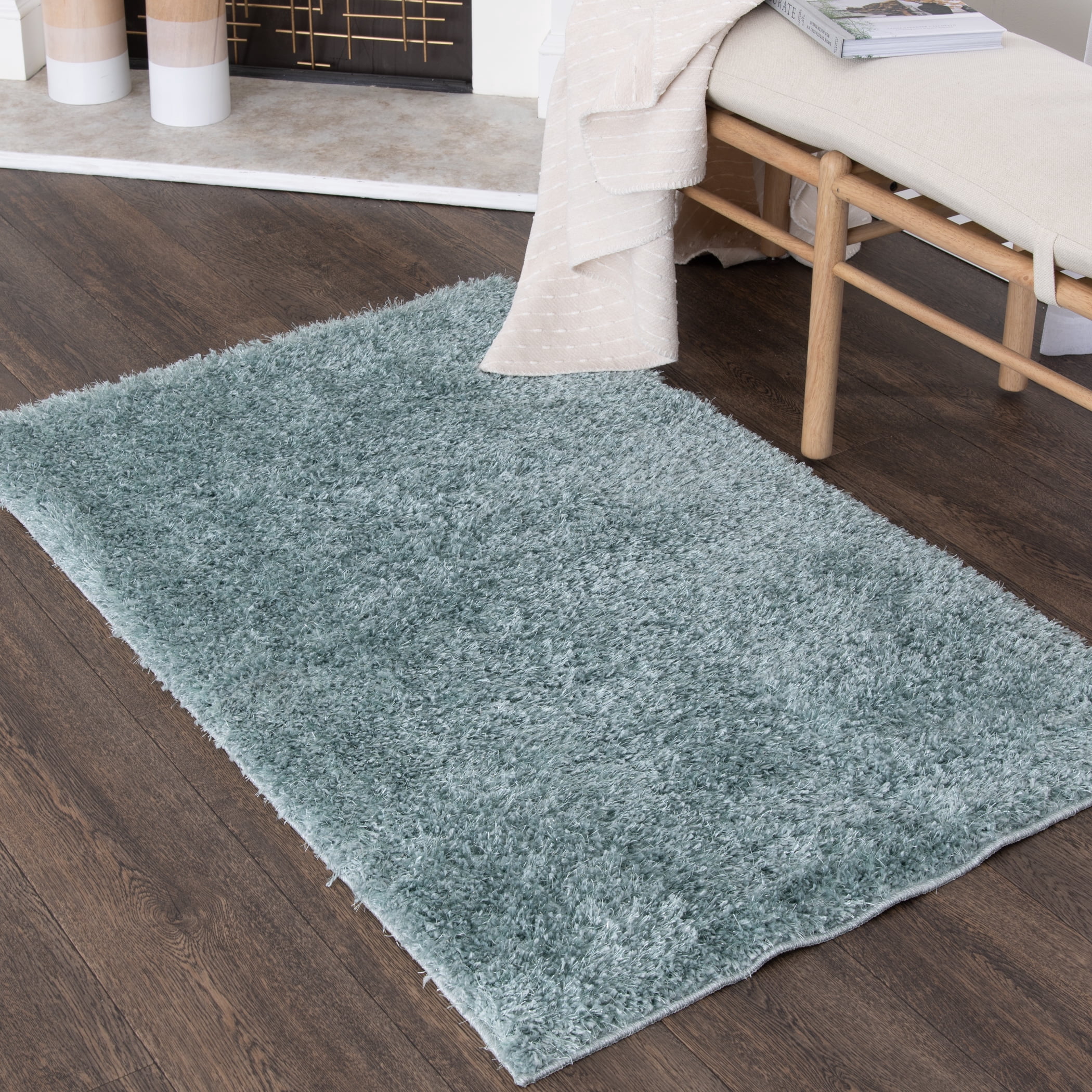 Mainstays 36"x56" Belissimo Sparkle Teal Shag Indoor Area Rug