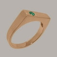 thumbnail image 3 of LBG British Made 9k Rose Gold Genuine Natural Emerald Mens Band Ring - 33 size options - Size 5.5, 3 of 6
